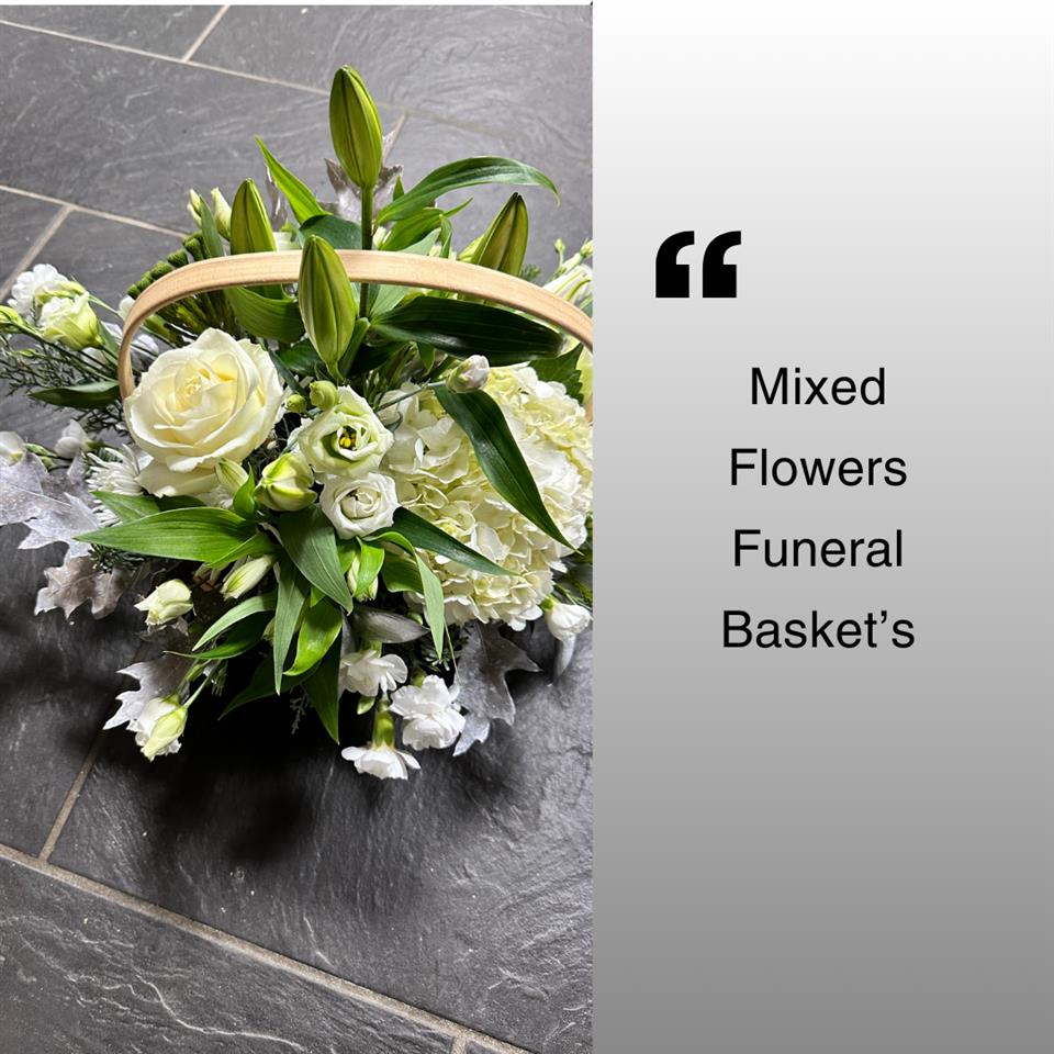  Mixed Flower Funeral Basket's Cornwall